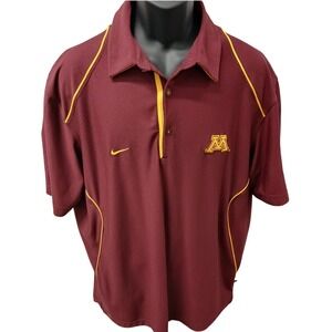 Nike Mens Minnesota Golden Gophers Dri-FIT Polo Shirt Maroon Gold Large NCAA